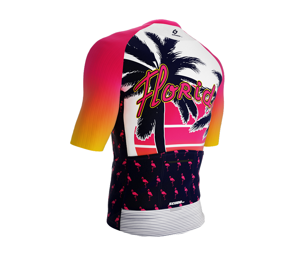 ScudoPro Pro-Elite Short Sleeve Cycling Jersey Florida USA State Icon landmark symbol identity  | Men and Women