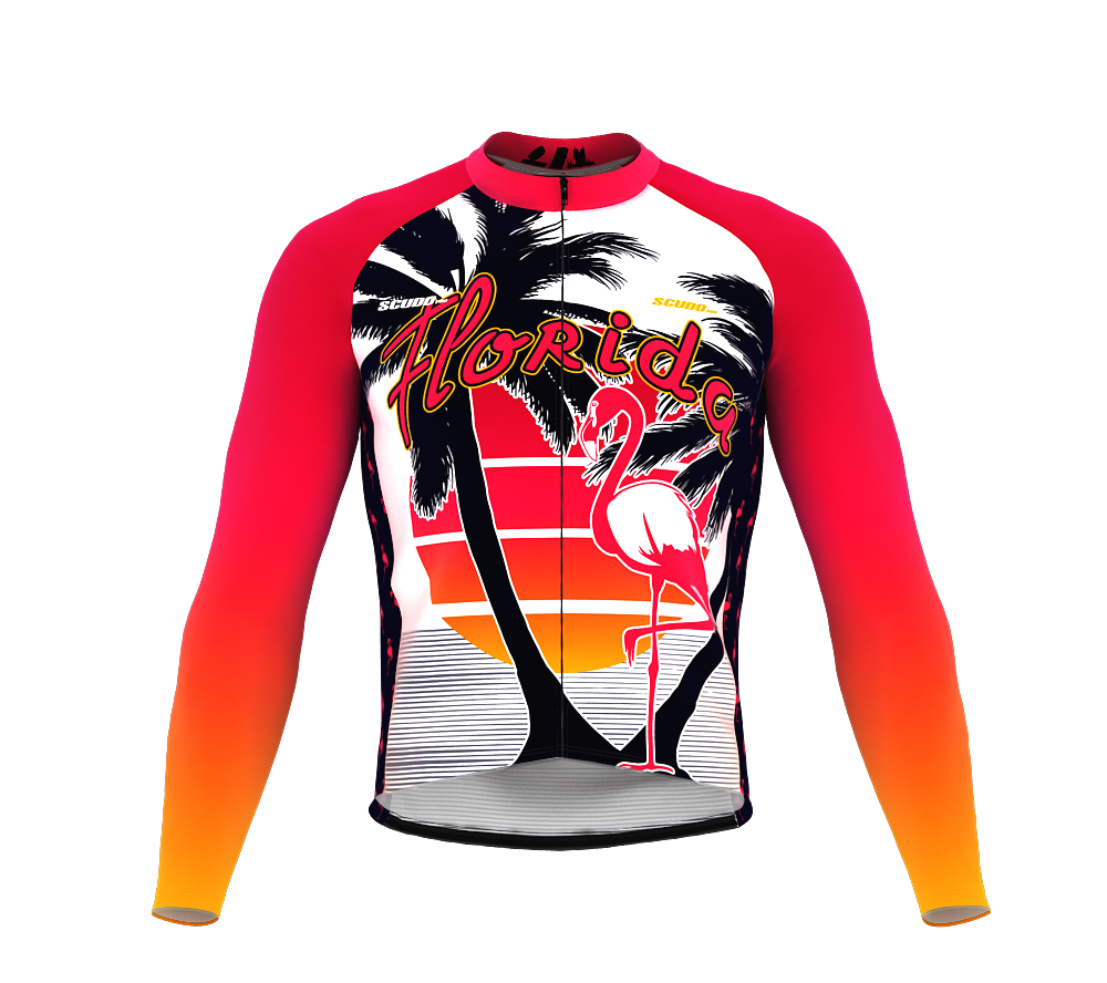ScudoPro Pro Thermal Long Sleeve Cycling Jersey Florida USA state Icon landmark identity  | Men and Women