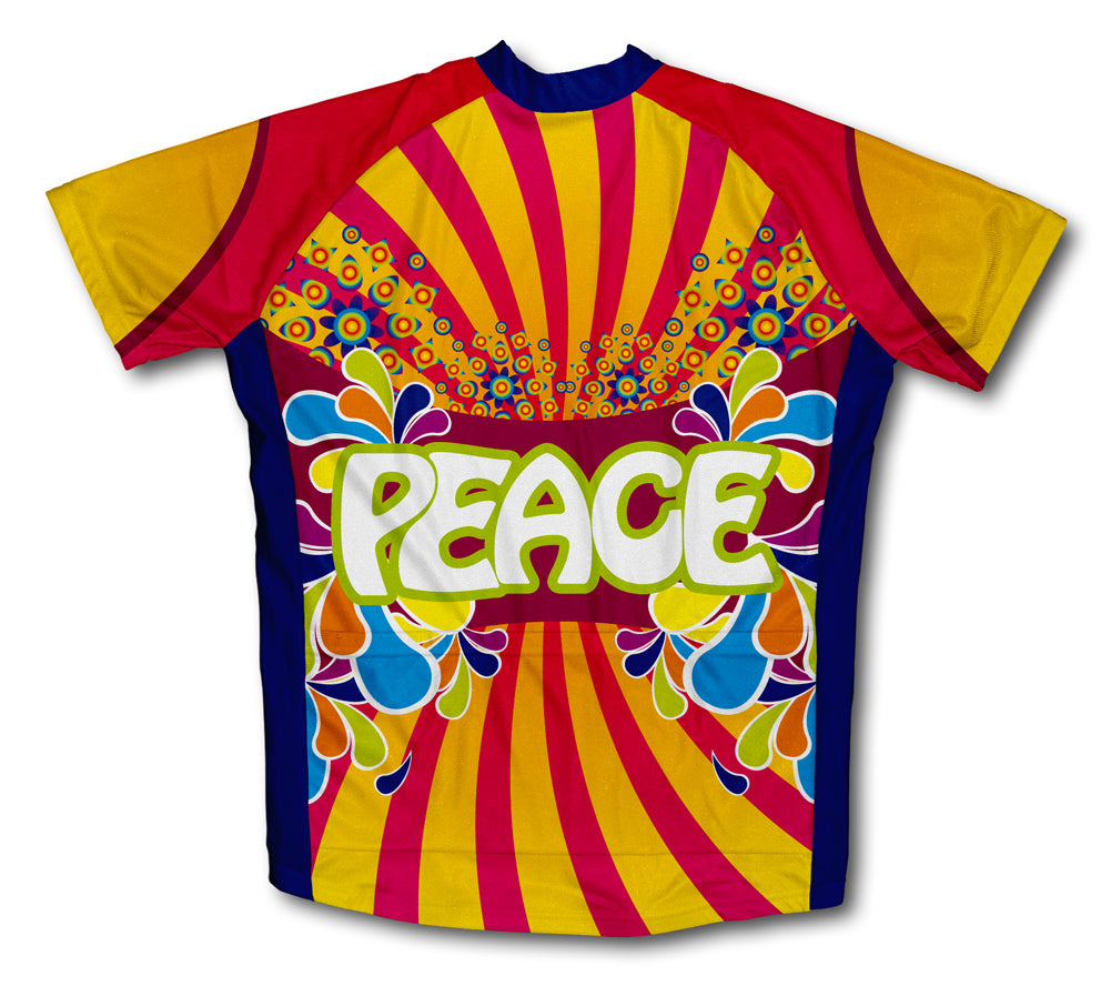 Flowery Peace Short Sleeve Cycling Jersey for Men and Women
