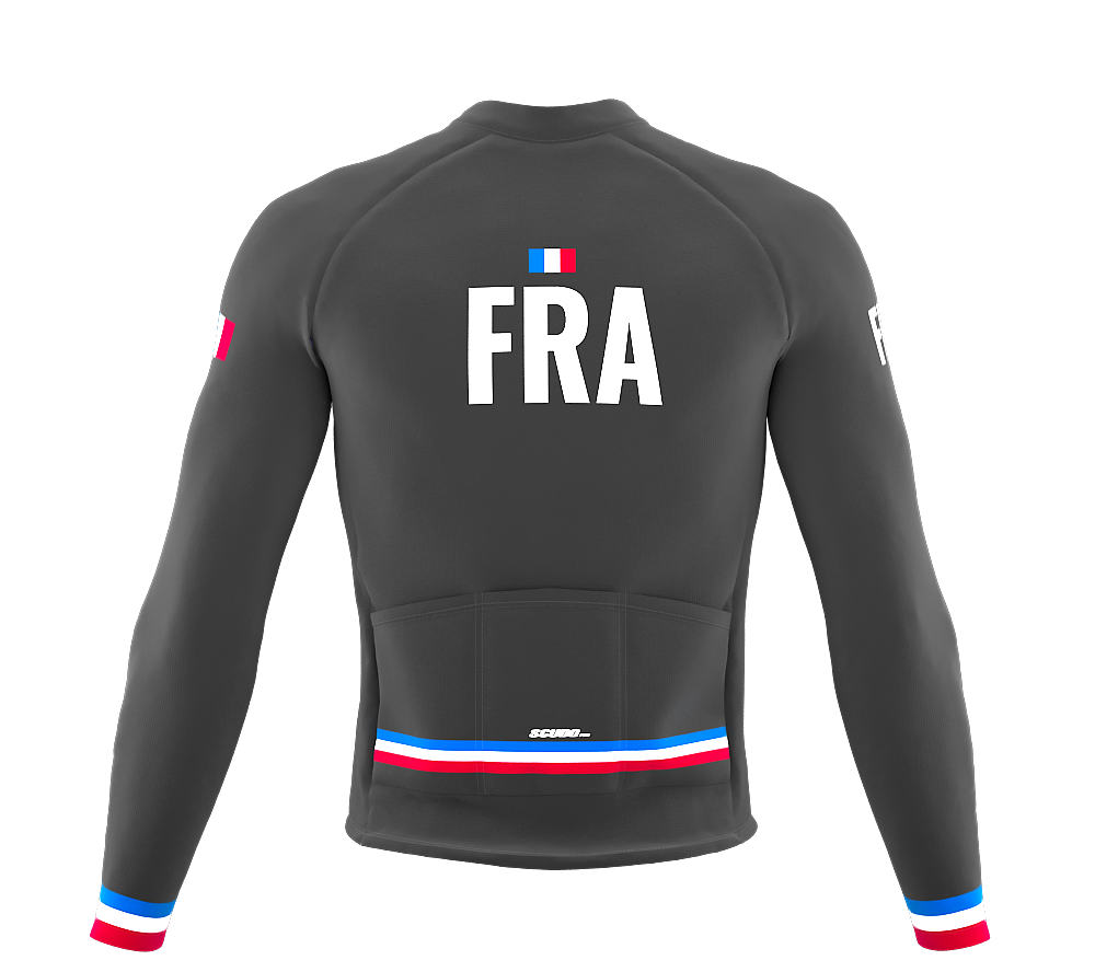 ScudoPro Pro Thermal Long Sleeve Cycling Jersey Country CODE France Gray | Men and Women