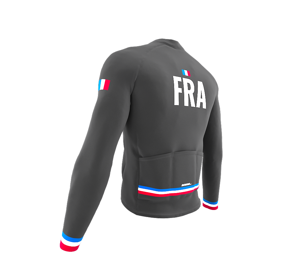 ScudoPro Pro Thermal Long Sleeve Cycling Jersey Country CODE France Gray | Men and Women