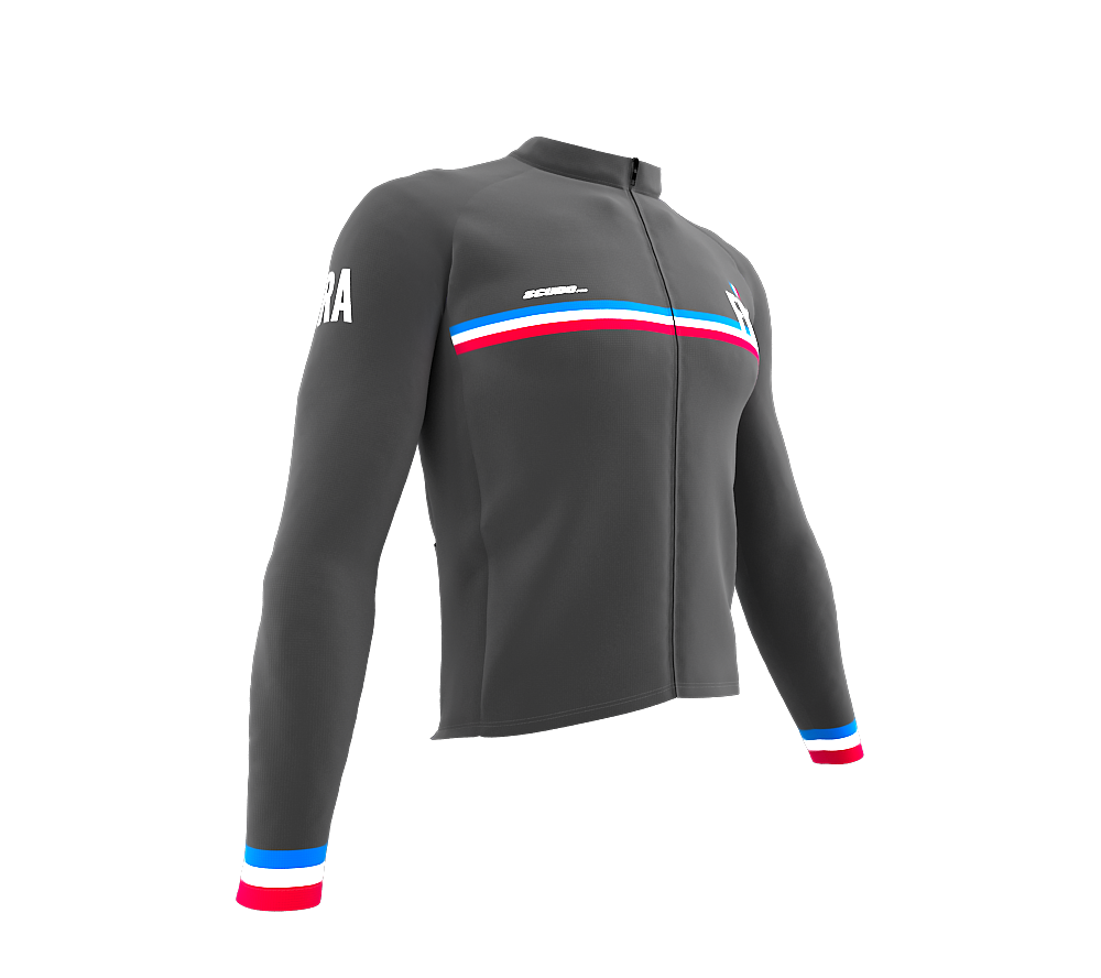 ScudoPro Pro Thermal Long Sleeve Cycling Jersey Country CODE France Gray | Men and Women