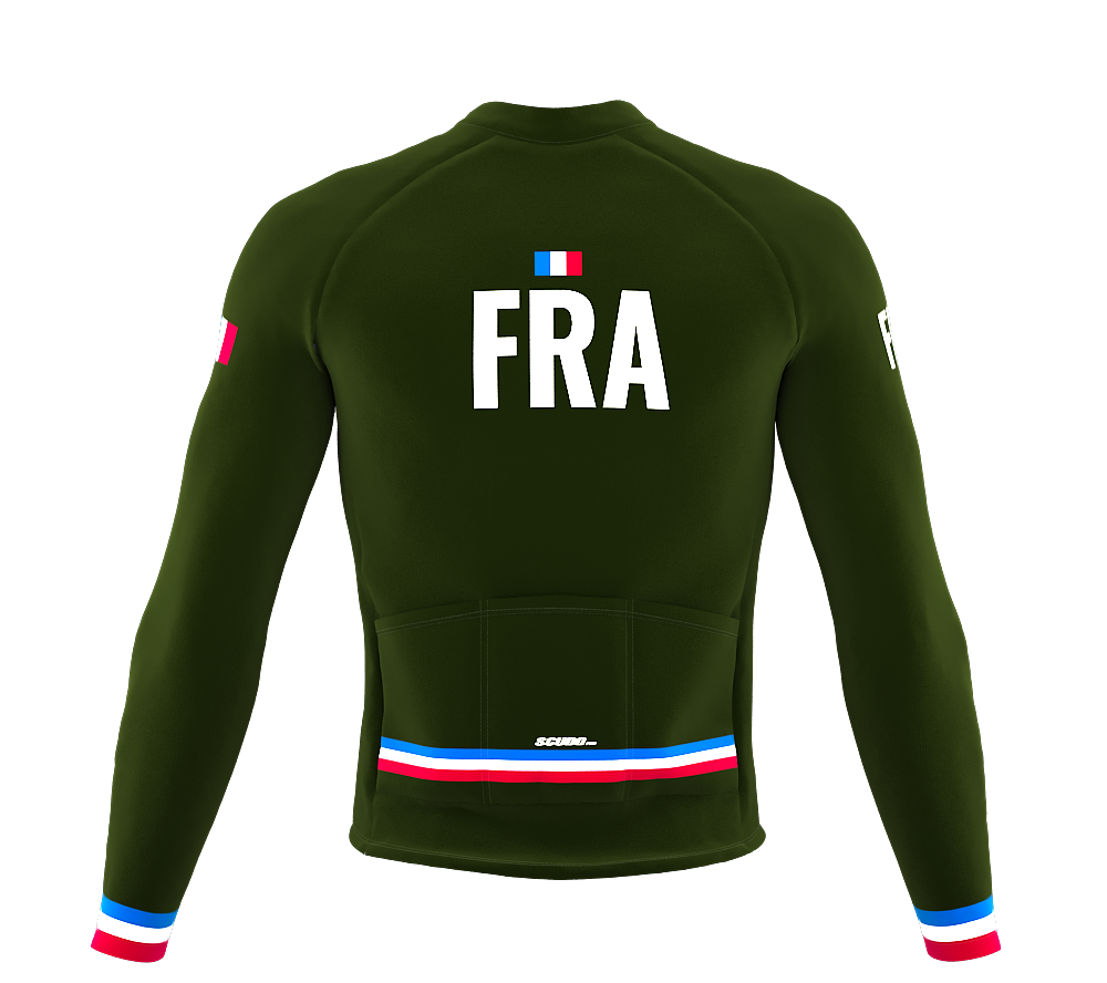 ScudoPro Pro Thermal Long Sleeve Cycling Jersey Country CODE France Green | Men and Women