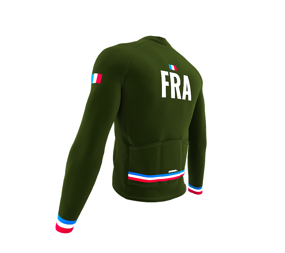 ScudoPro Pro Thermal Long Sleeve Cycling Jersey Country CODE France Green | Men and Women
