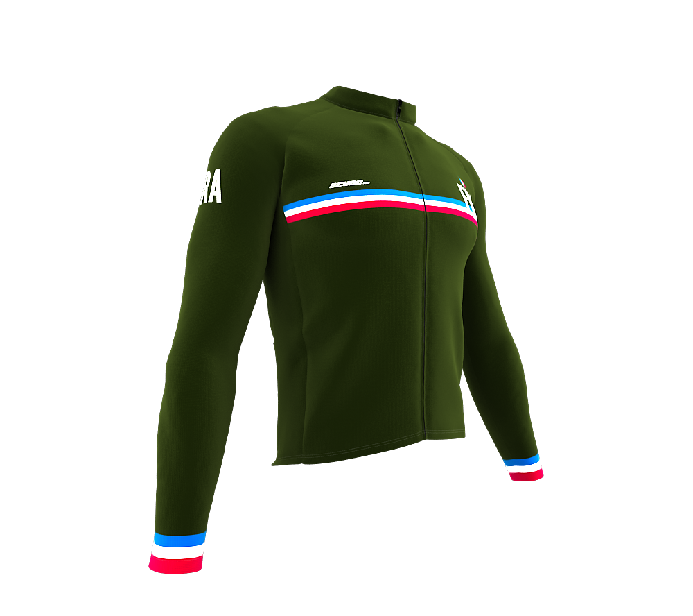 ScudoPro Pro Thermal Long Sleeve Cycling Jersey Country CODE France Green | Men and Women