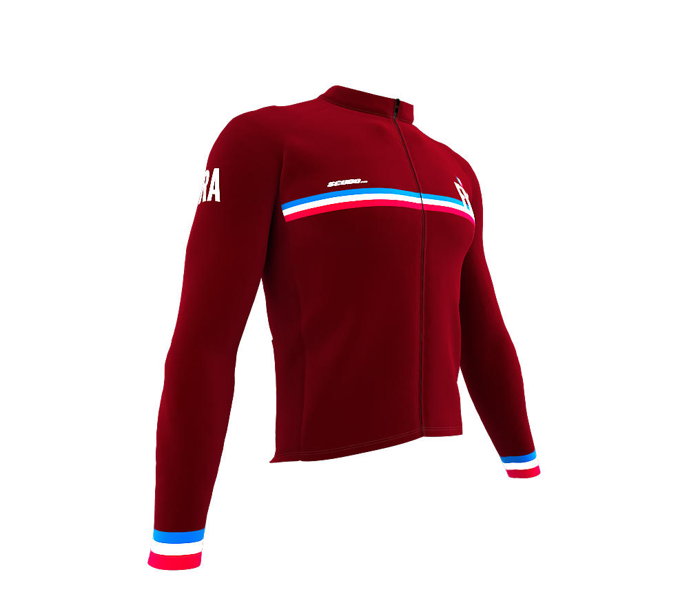 ScudoPro Pro Thermal Long Sleeve Cycling Jersey Country CODE France Vine | Men and Women