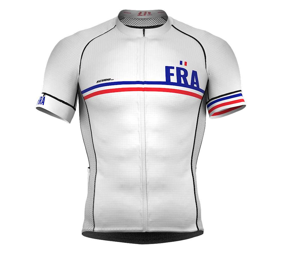 France White CODE Short Sleeve Cycling PRO Jersey for Men and WomenFrance White CODE Short Sleeve Cycling PRO Jersey for Men and Women
