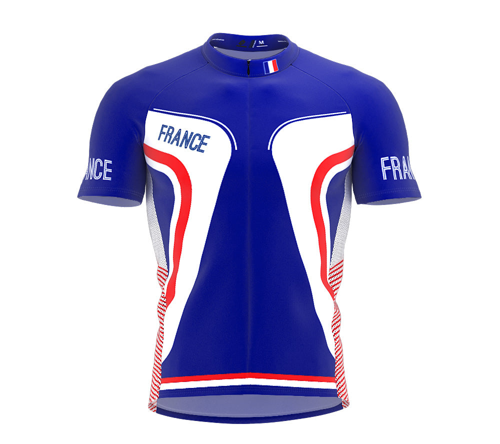 France  Full Zipper Bike Short Sleeve Cycling Jersey