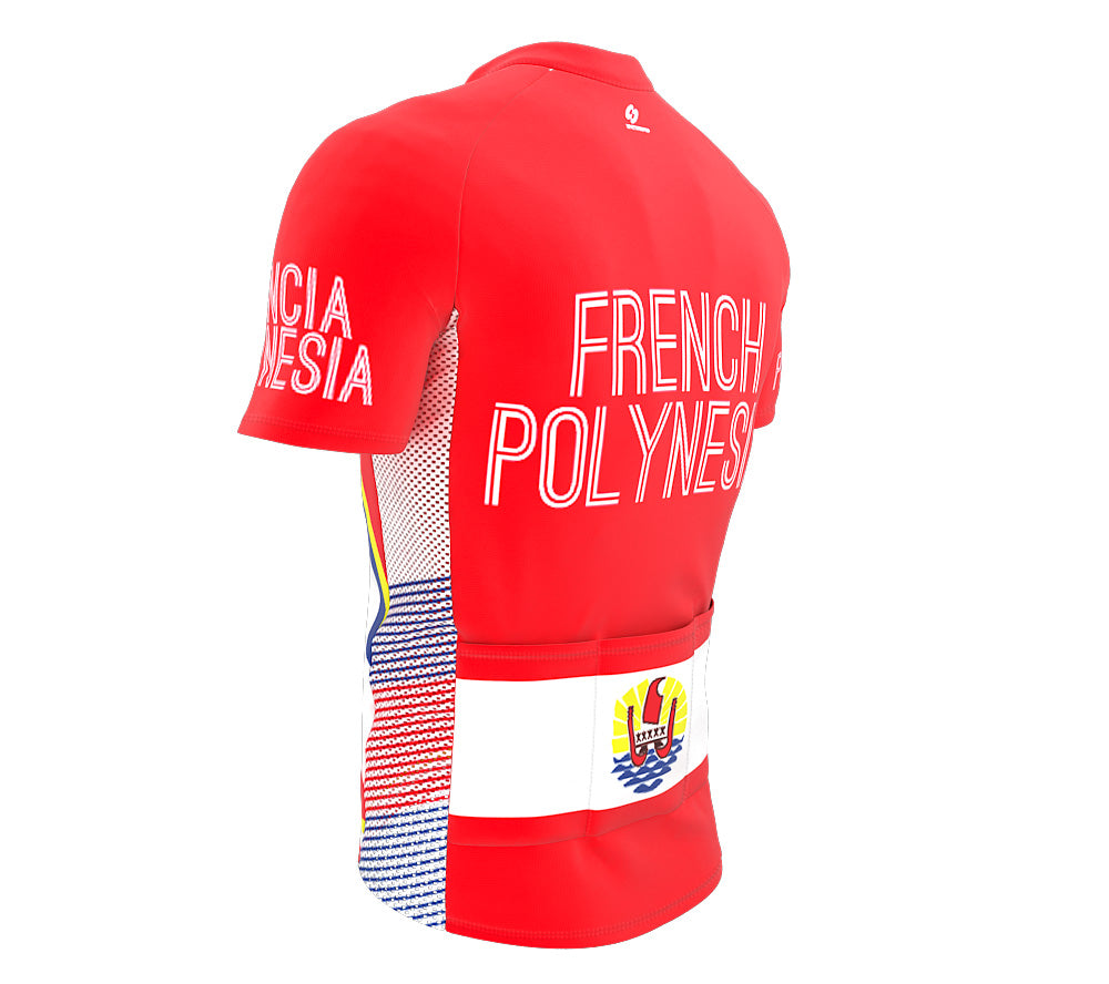 French Polynesia  Full Zipper Bike Short Sleeve Cycling Jersey
