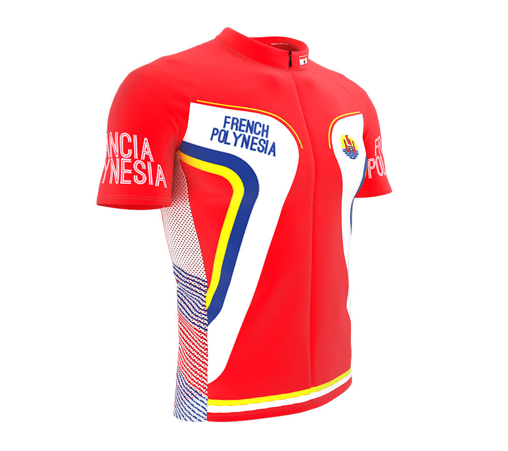 French Polynesia  Full Zipper Bike Short Sleeve Cycling Jersey
