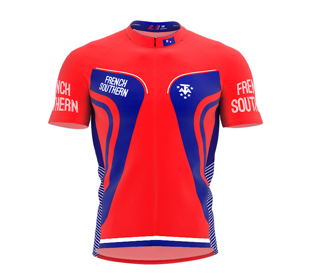 French Southern  Full Zipper Bike Short Sleeve Cycling Jersey