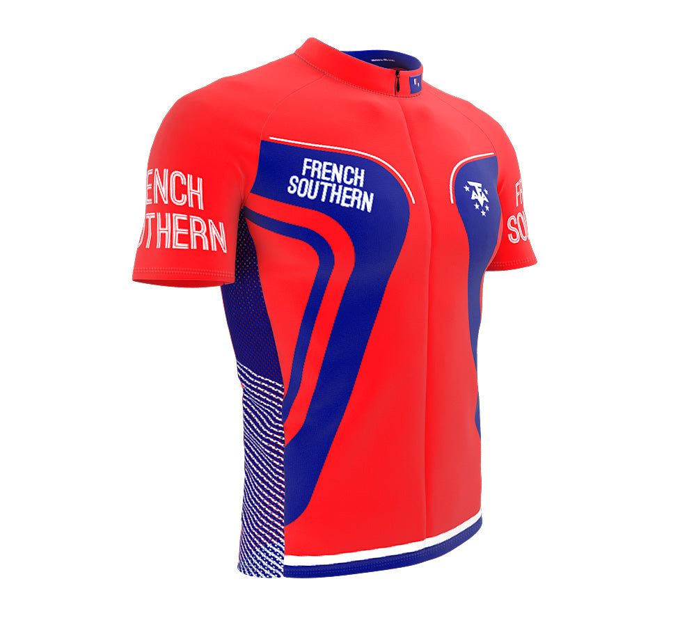 French Southern  Full Zipper Bike Short Sleeve Cycling Jersey
