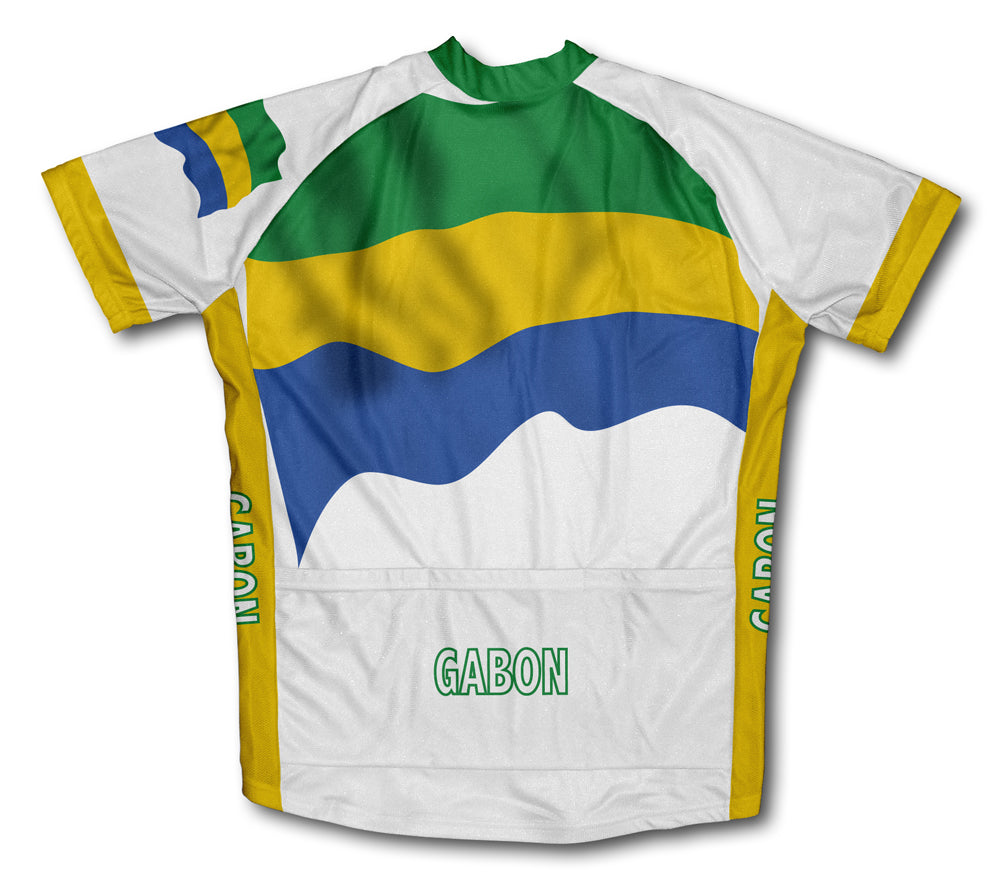 Gabon Flag Cycling Jersey for Men and Women