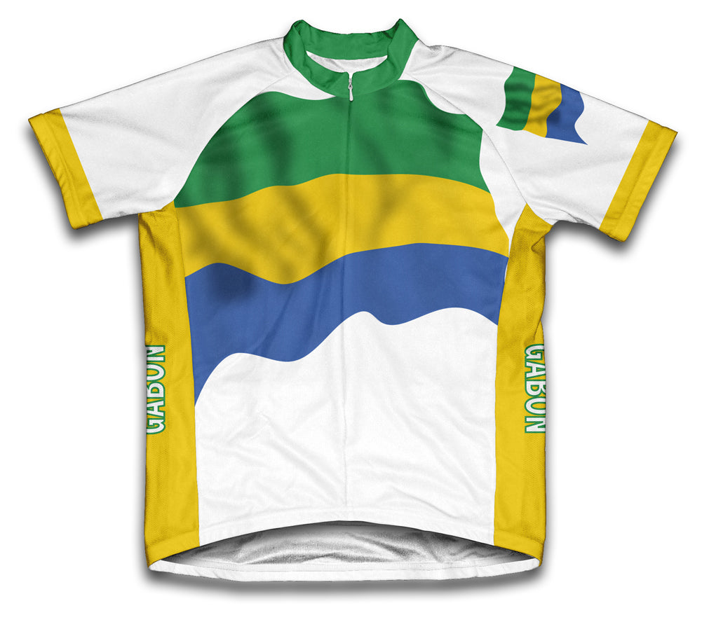 Gabon Flag Cycling Jersey for Men and Women