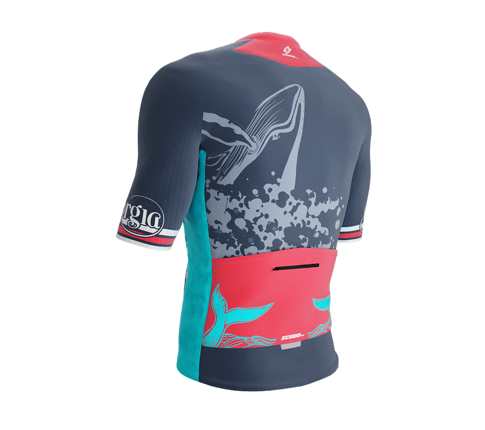 ScudoPro Pro-Elite Short Sleeve Cycling Jersey Georgia USA State Icon landmark symbol identity  | Men and Women