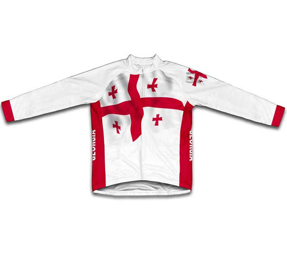 Georgia Country Flag Winter Thermal Cycling Jersey