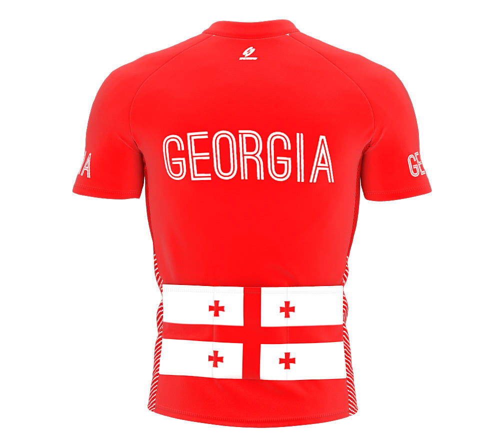 Georgia Country  Full Zipper Bike Short Sleeve Cycling Jersey