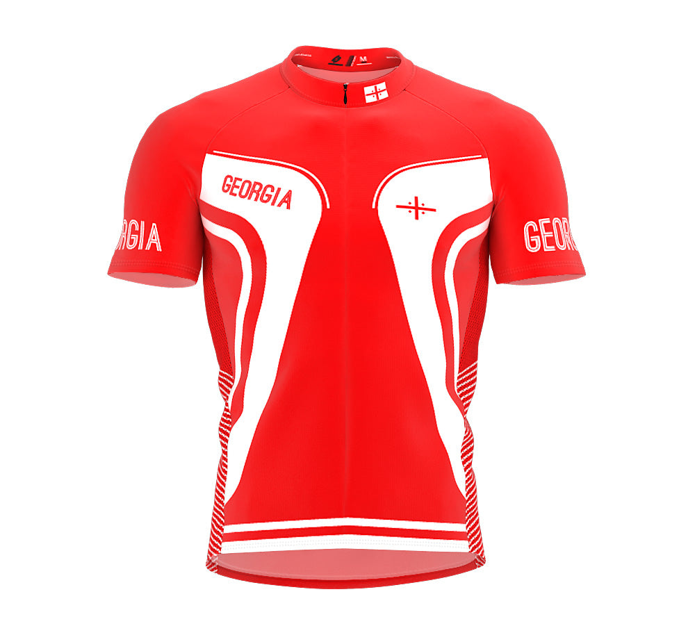 Georgia Country  Full Zipper Bike Short Sleeve Cycling Jersey