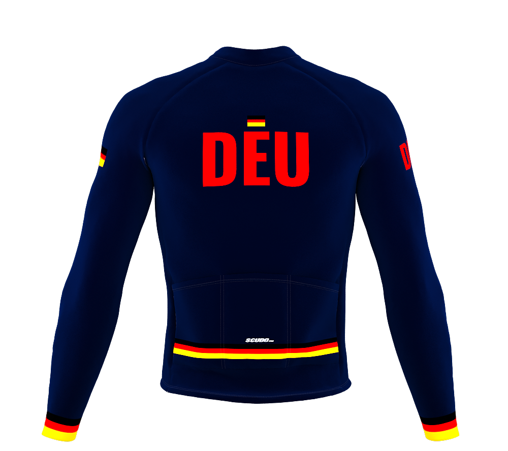 ScudoPro Pro Thermal Long Sleeve Cycling Jersey Country CODE Germany Blue | Men and Women