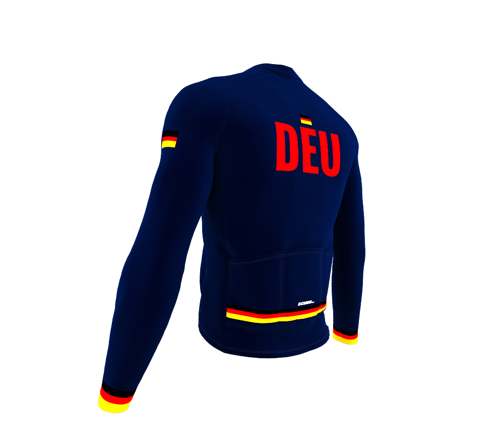 ScudoPro Pro Thermal Long Sleeve Cycling Jersey Country CODE Germany Blue | Men and Women