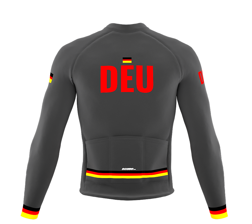 ScudoPro Pro Thermal Long Sleeve Cycling Jersey Country CODE Germany Gray | Men and Women
