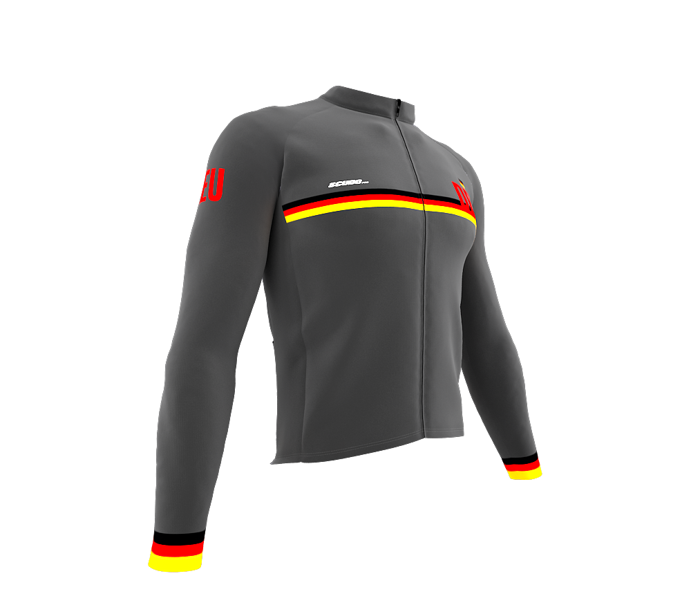 ScudoPro Pro Thermal Long Sleeve Cycling Jersey Country CODE Germany Gray | Men and Women