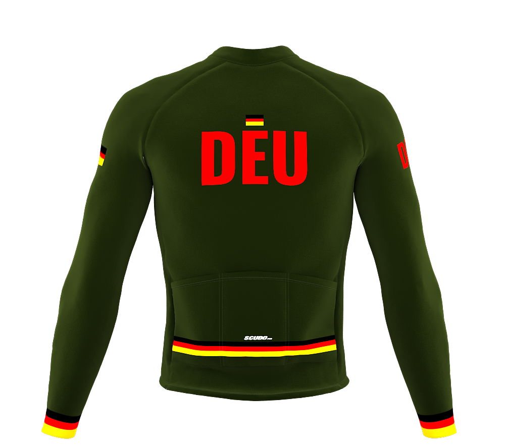 ScudoPro Pro Thermal Long Sleeve Cycling Jersey Country CODE Germany Green | Men and Women