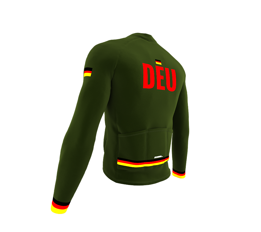 ScudoPro Pro Thermal Long Sleeve Cycling Jersey Country CODE Germany Green | Men and Women