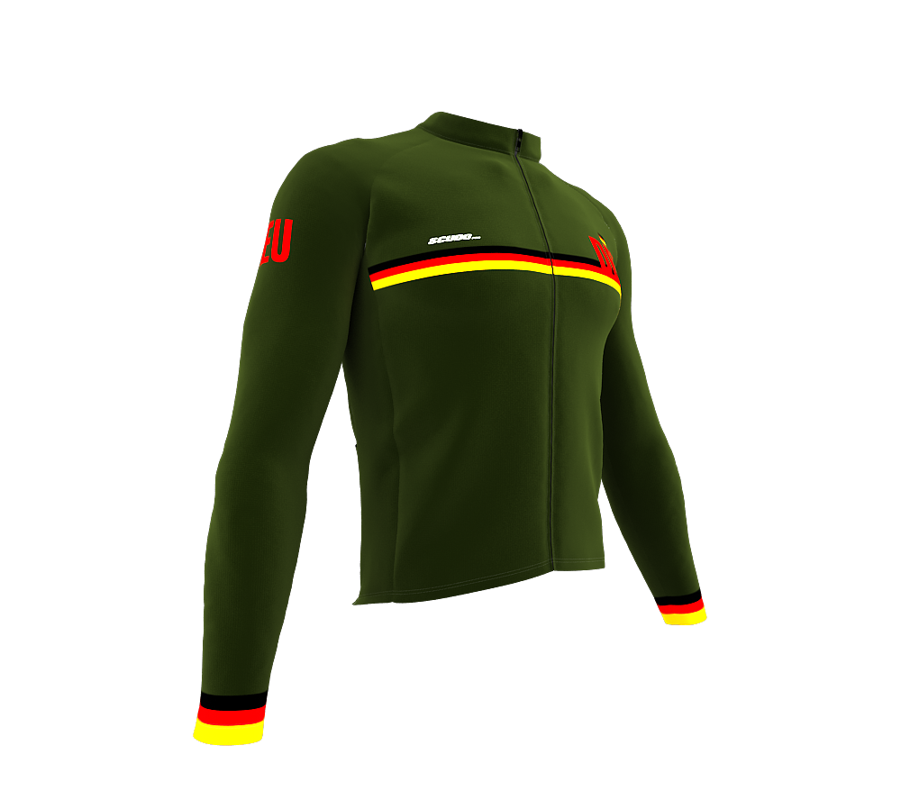 ScudoPro Pro Thermal Long Sleeve Cycling Jersey Country CODE Germany Green | Men and Women