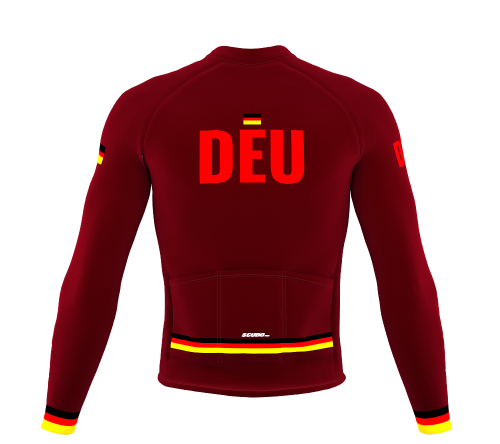 ScudoPro Pro Thermal Long Sleeve Cycling Jersey Country CODE Germany Vine | Men and Women