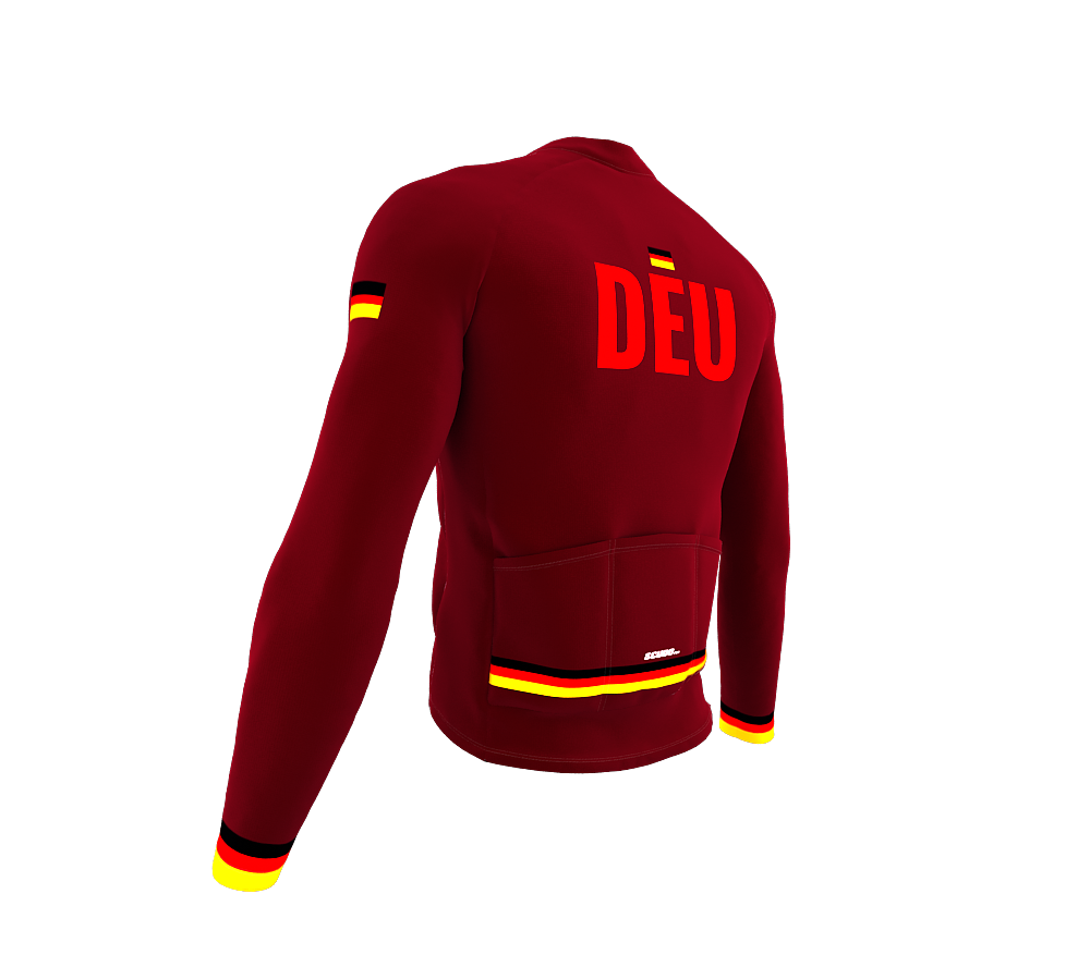 ScudoPro Pro Thermal Long Sleeve Cycling Jersey Country CODE Germany Vine | Men and Women
