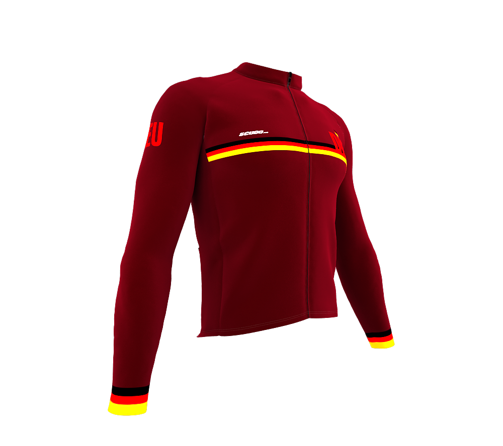 ScudoPro Pro Thermal Long Sleeve Cycling Jersey Country CODE Germany Vine | Men and Women