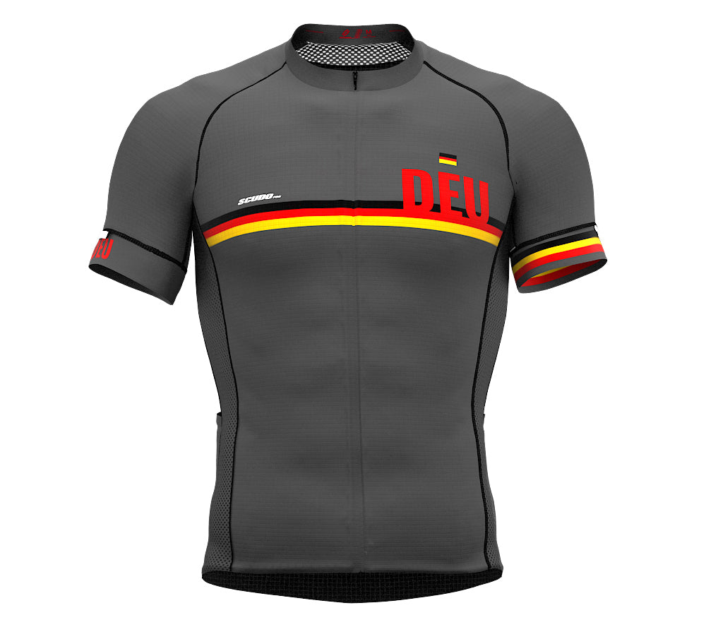 Germany Gray CODE Short Sleeve Cycling PRO Jersey for Men and WomenGermany Gray CODE Short Sleeve Cycling PRO Jersey for Men and Women