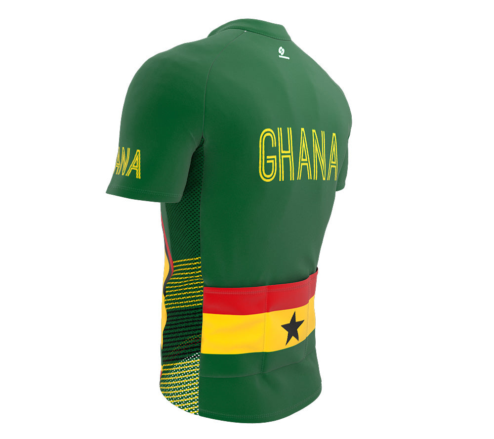 Ghana  Full Zipper Bike Short Sleeve Cycling Jersey