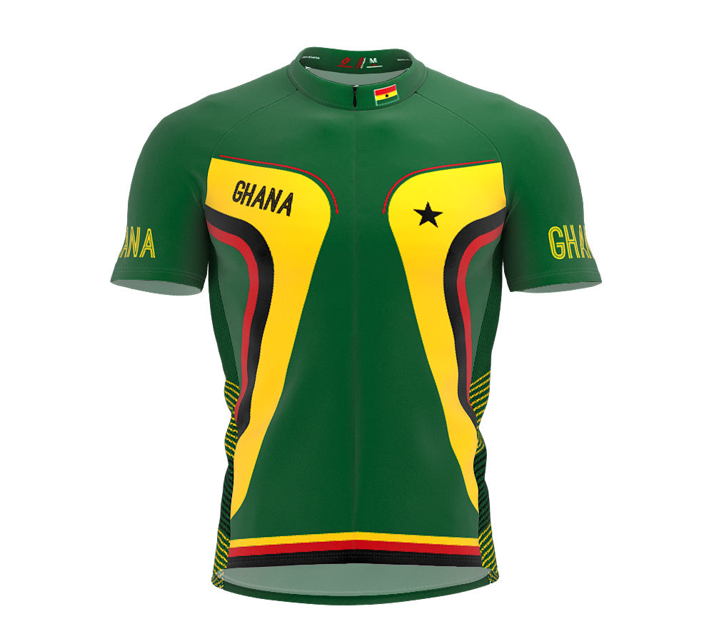Ghana  Full Zipper Bike Short Sleeve Cycling Jersey
