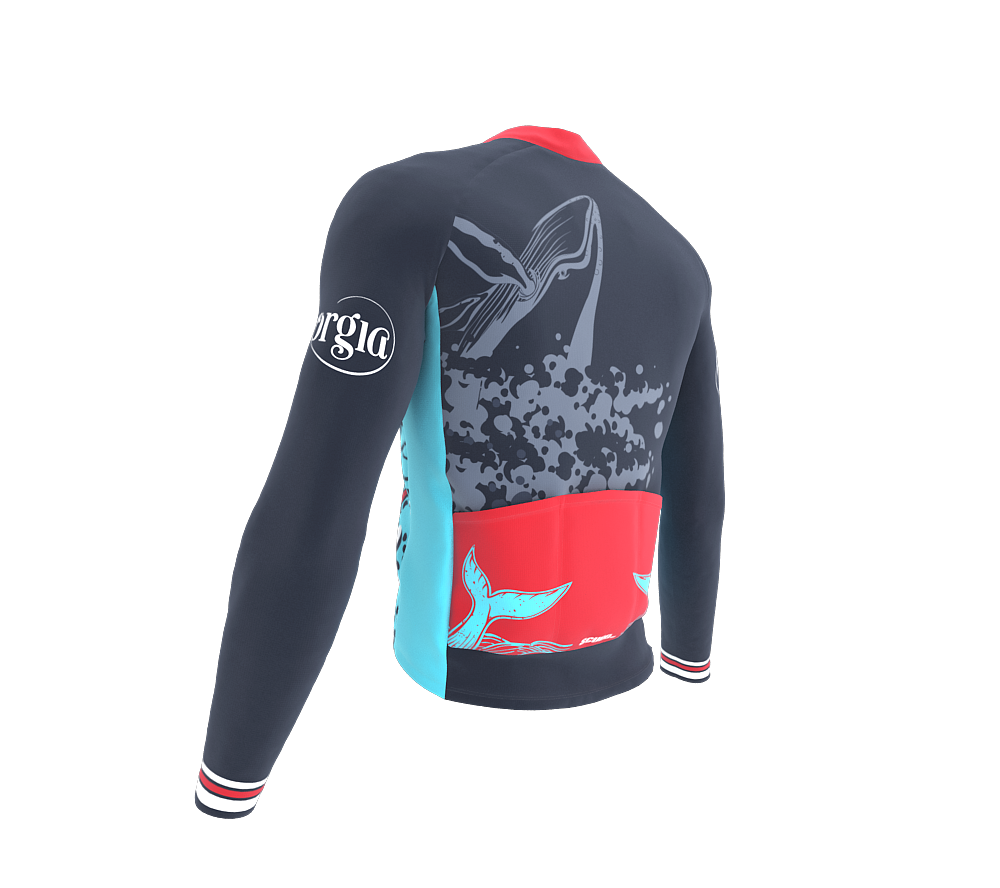 ScudoPro Pro Thermal Long Sleeve Cycling Jersey Georgia USA state Icon landmark identity  | Men and Women