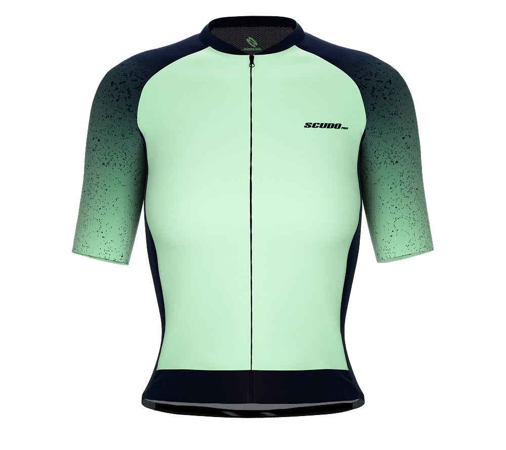 Scudopro Pro-Elite Short Sleeve Cycling Pro Fit Jersey Gradient Intense Aqua for Women