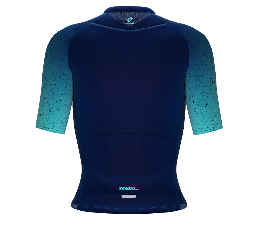 Scudopro Pro-Elite Short Sleeve Cycling Pro Fit Jersey Gradient Intense Cyan for Women