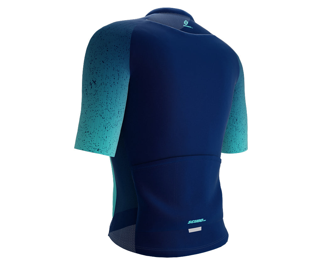 Scudopro Pro-Elite Short Sleeve Cycling Pro Fit Jersey Gradient Intense Cyan for Women