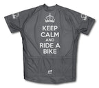 Keep Calm and Ride a Bike Gray Cycling Jersey