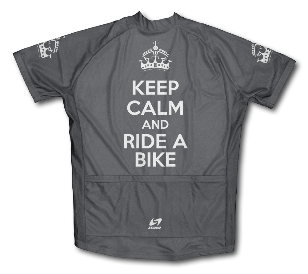 Keep Calm and Ride a Bike Gray Cycling Jersey