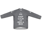 Keep Calm and Ride a Bike Gray Cycling Jersey Long Sleeve