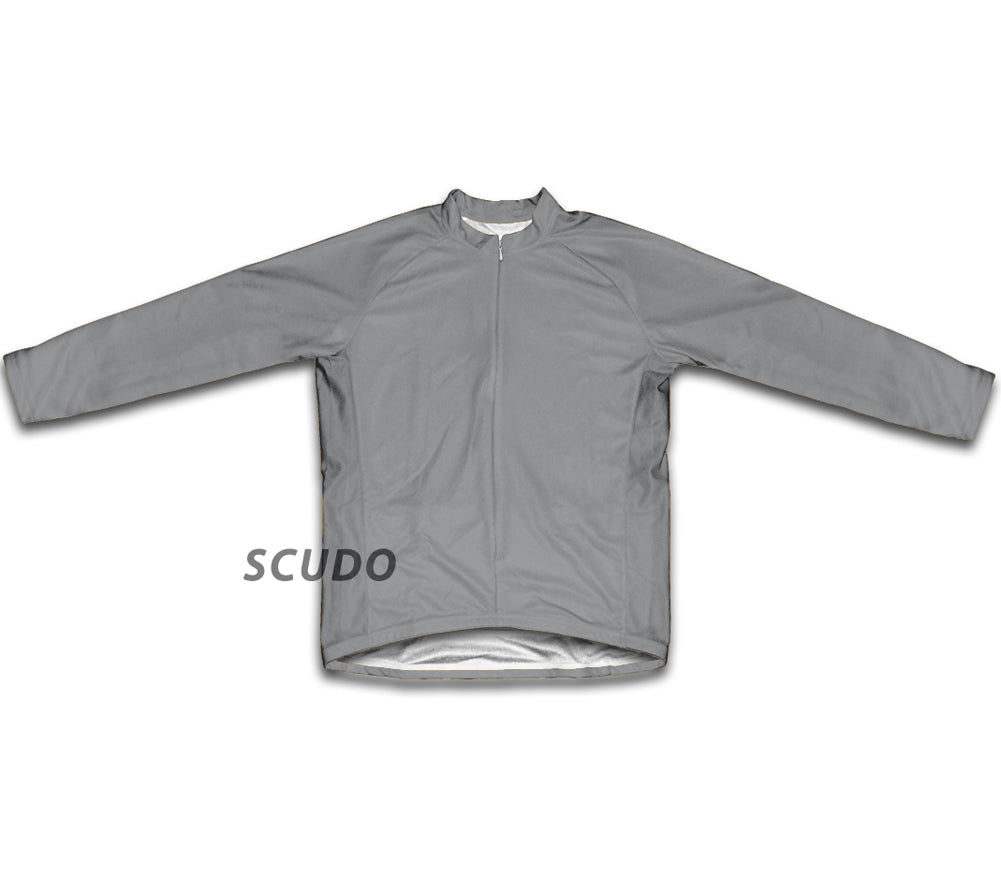 Keep Calm and Pedal On Gray Winter Thermal Cycling Jersey