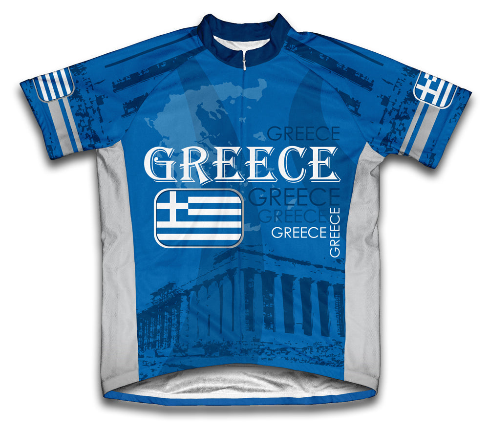 Greece Short Sleeve Cycling Jersey for Men and Women
