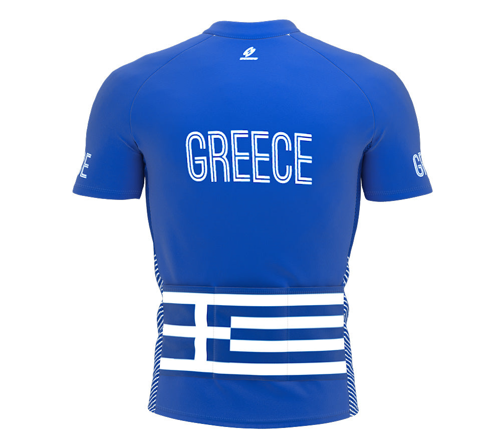 Greece  Full Zipper Bike Short Sleeve Cycling Jersey