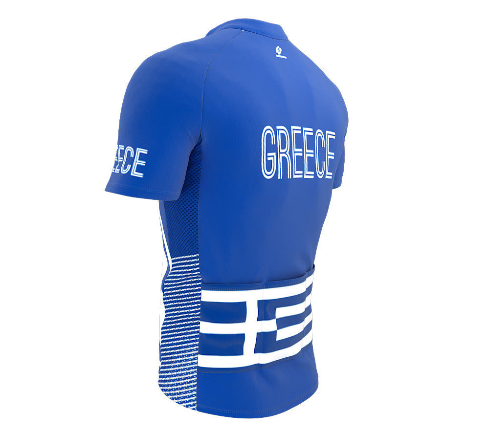Greece  Full Zipper Bike Short Sleeve Cycling Jersey
