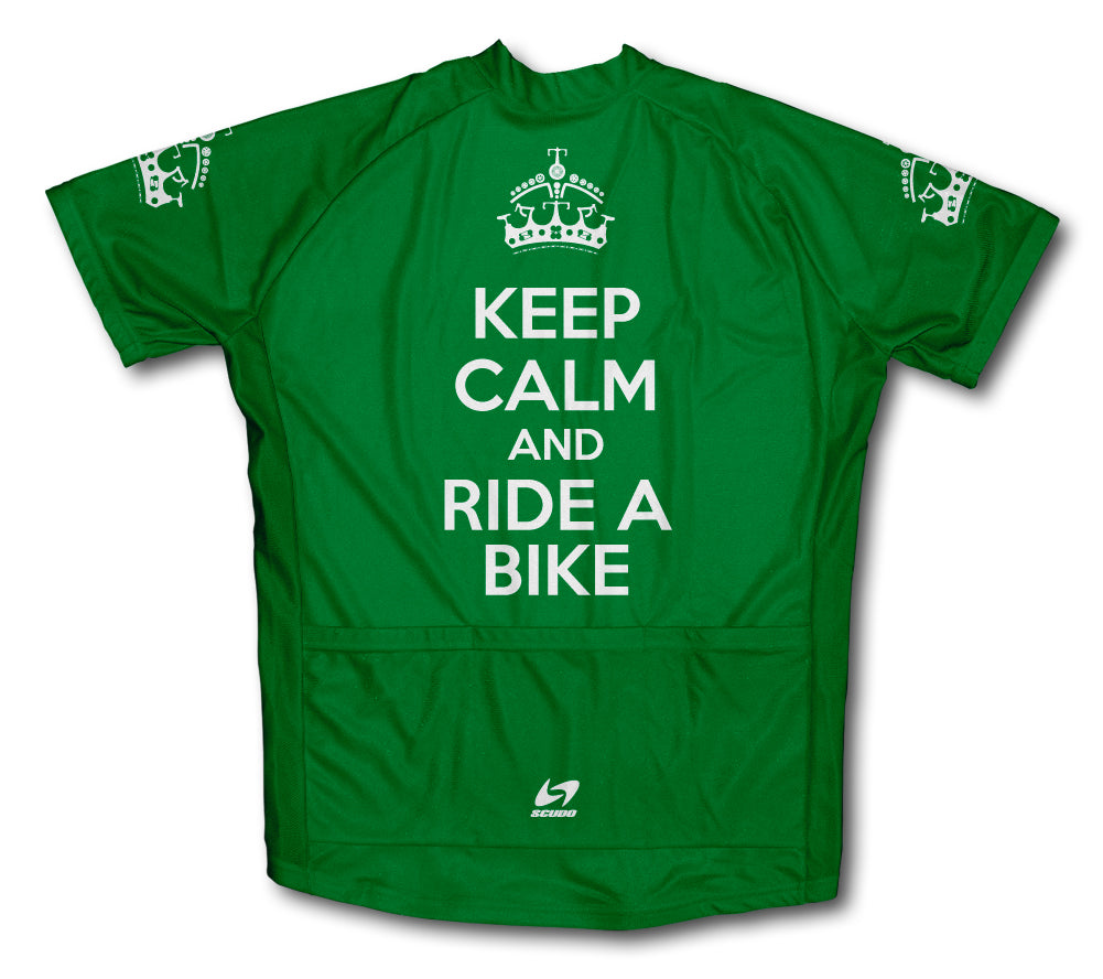 Keep Calm and Ride a Bike Green Cycling Jersey
