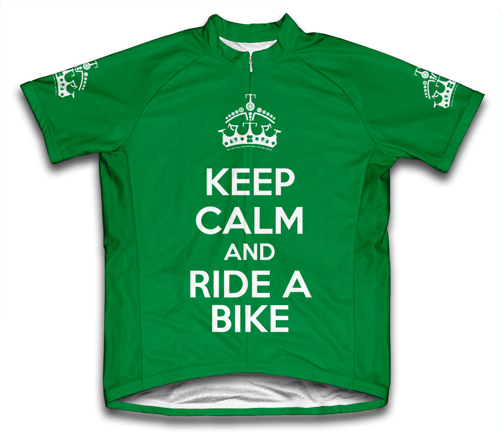 Keep Calm and Ride a Bike Green Cycling Jersey