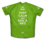 Keep Calm and Ride a Bike Green Neon Cycling Jersey