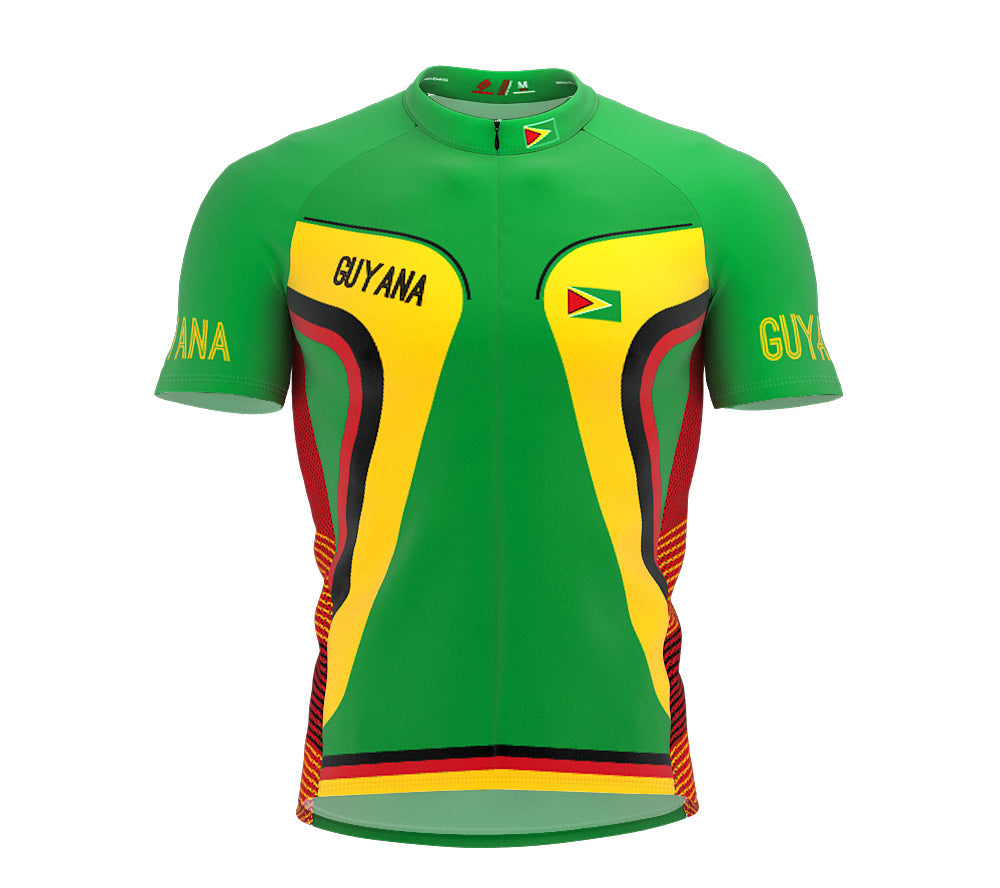 Guyana  Full Zipper Bike Short Sleeve Cycling Jersey